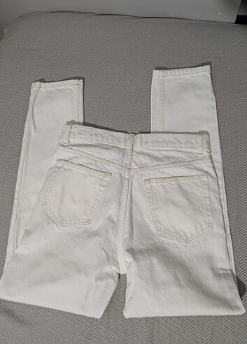 Zara beyaz kot pantolon  - Görsel 4