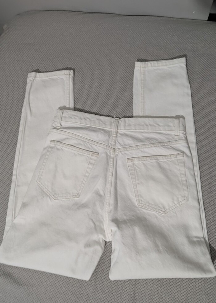 Zara beyaz kot pantolon  - Görsel 4