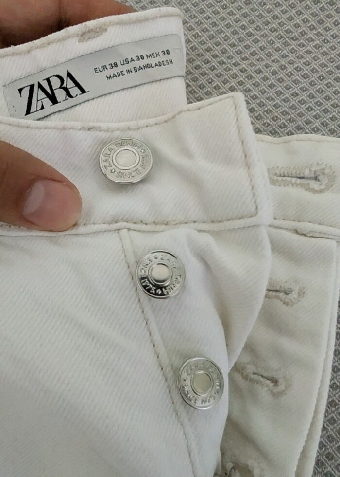 Zara beyaz kot pantolon  - Görsel 5