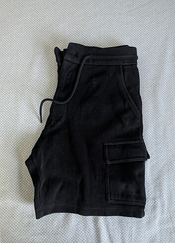 ZARA S BEDEN SİYAH  KARGO ŞORT  - Görsel 4