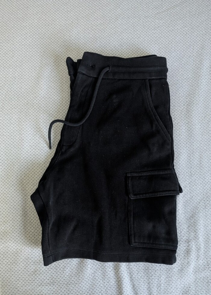ZARA S BEDEN SİYAH  KARGO ŞORT  - Görsel 4