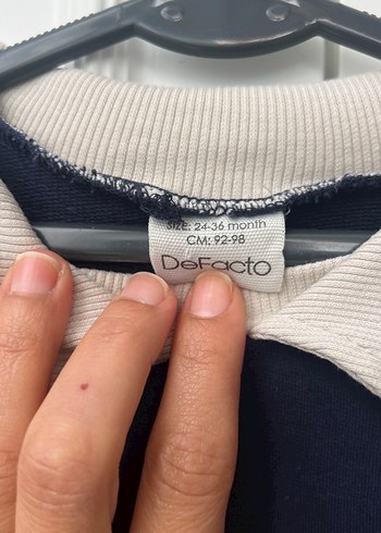 Erkek Çocuk Lacivert Gri Yaka Detaylı Sweatshirt - Görsel 2