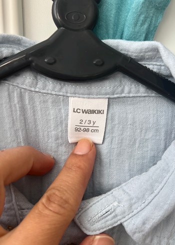 Erkek Çocuk Bebe Mavisi Uzun Kollu Keten Gömlek - Görsel 3