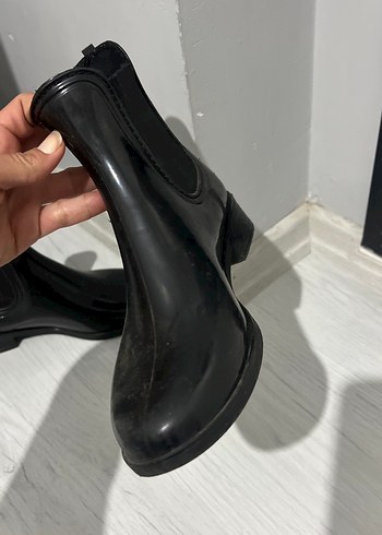 Siyah Kadın Blok Topuklu Goth Bot - Görsel 4