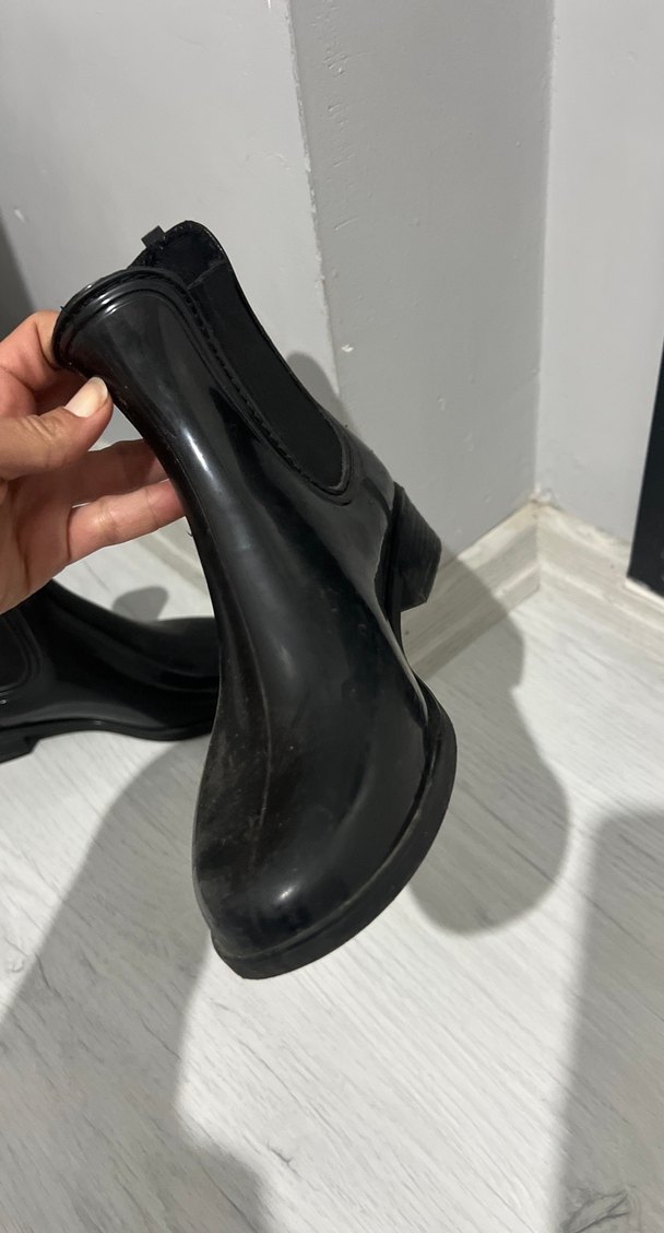 Siyah Kadın Blok Topuklu Goth Bot - Görsel 4