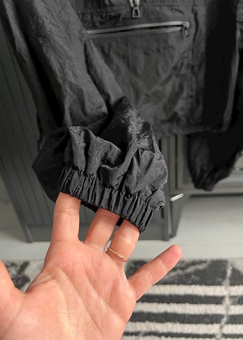 Kadın Siyah Fermuarlı Midi Ceket - Görsel 5