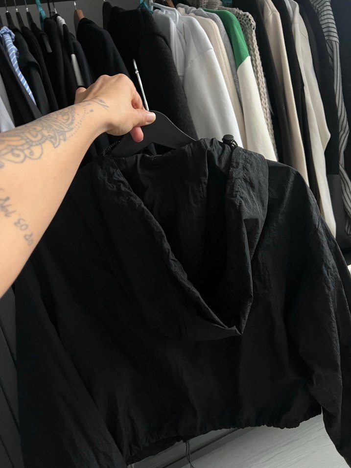 Kadın Siyah Fermuarlı Midi Ceket - Görsel 4