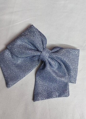 Gümüş ışıltılı fiyonk toka  - Görsel 3