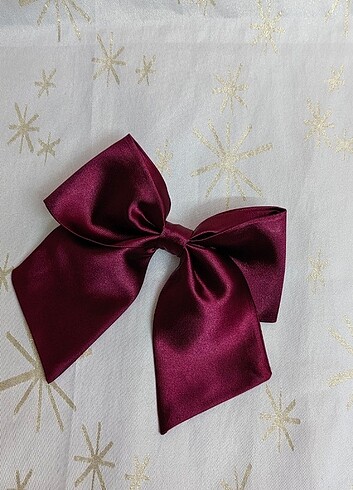 Bordo saten fiyonk toka  - Görsel 3