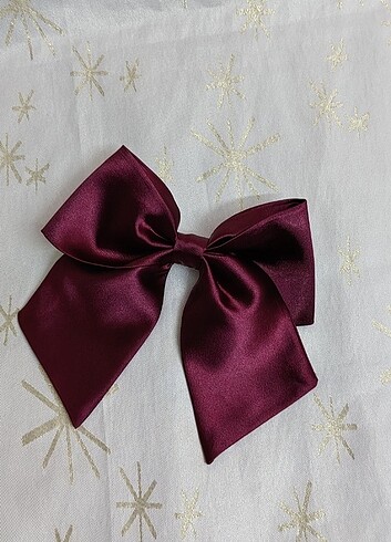 Bordo saten fiyonk toka  - Görsel 4