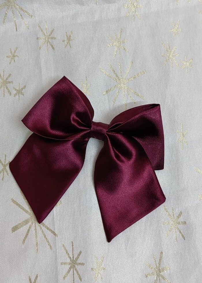 Bordo saten fiyonk toka  - Görsel 4