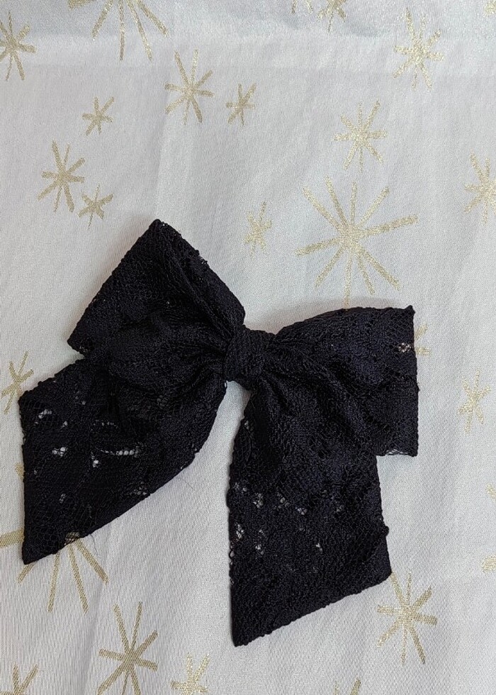 Siyah dantel fiyonk toka  - Görsel 3