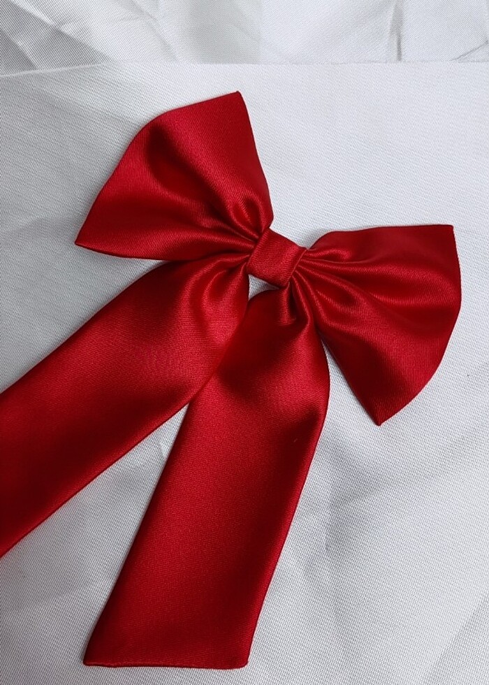 Kırmızı saten fiyonk toka  - Görsel 2