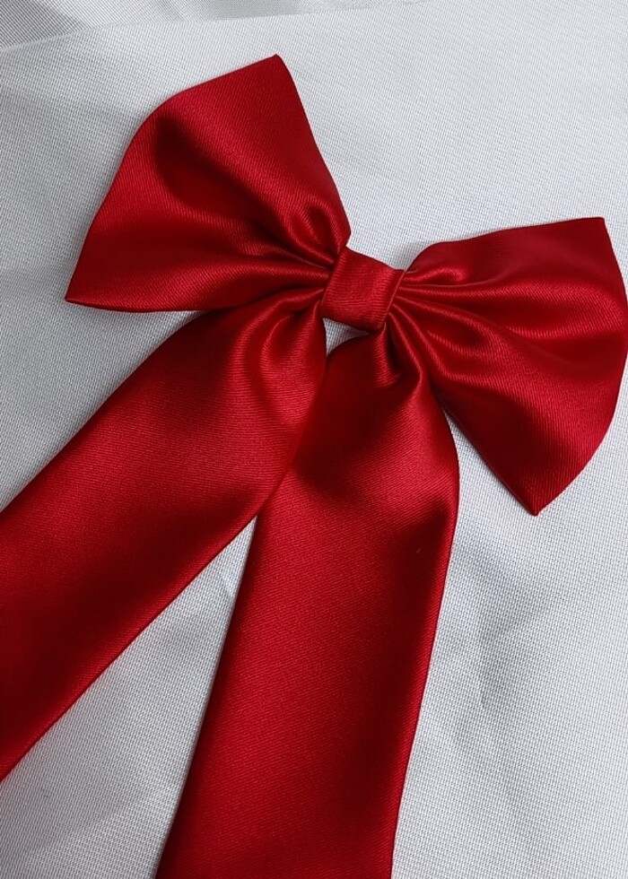 Kırmızı saten fiyonk toka  - Görsel 3