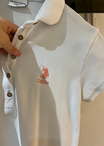 Kız Çocuk Beyaz Düğmeli Polo Tişört - Görsel 4