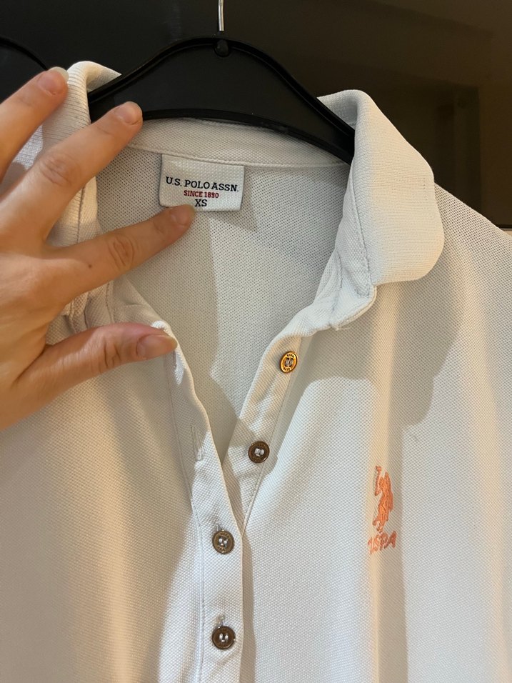 Kız Çocuk Beyaz Düğmeli Polo Tişört - Görsel 2