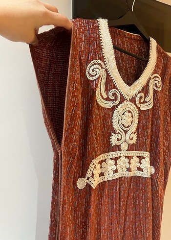 Bordo Nakışlı Bohem tunik - Görsel 2