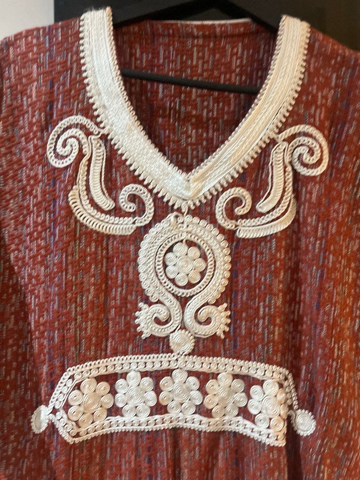 Bordo Nakışlı Bohem tunik - Görsel 3