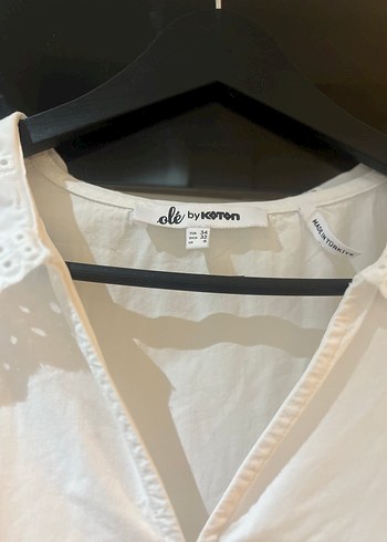 Fırfırlı Beyaz Midi Keten Elbise - Görsel 3