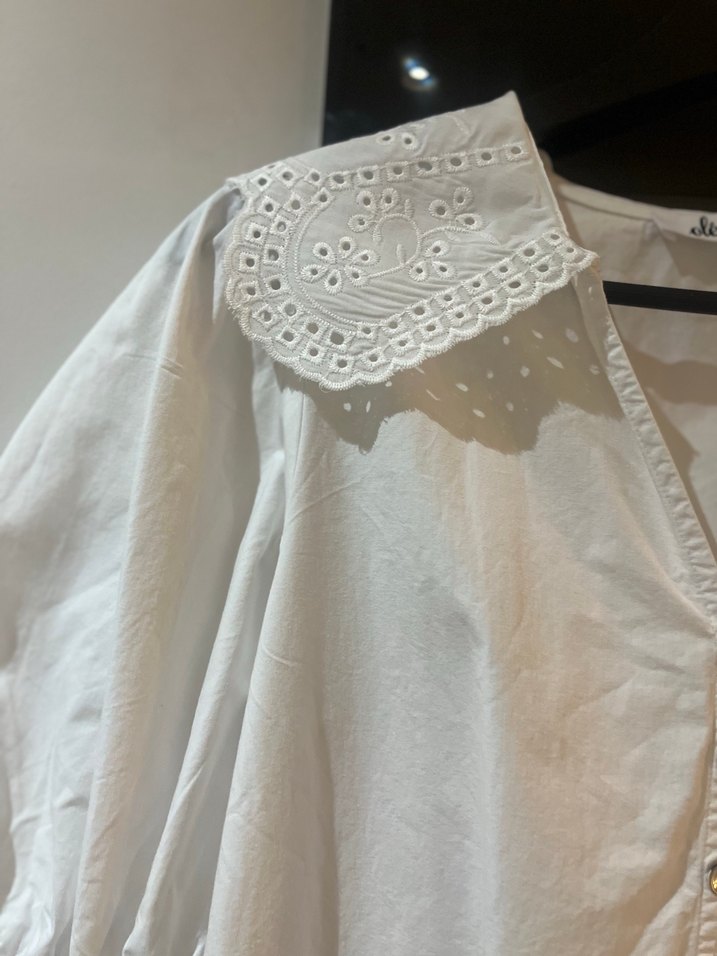 Fırfırlı Beyaz Midi Keten Elbise - Görsel 4