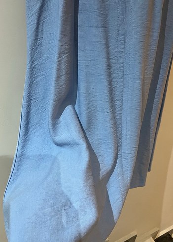 Mavi Kolsuz Midi Rahat Elbise - Görsel 3