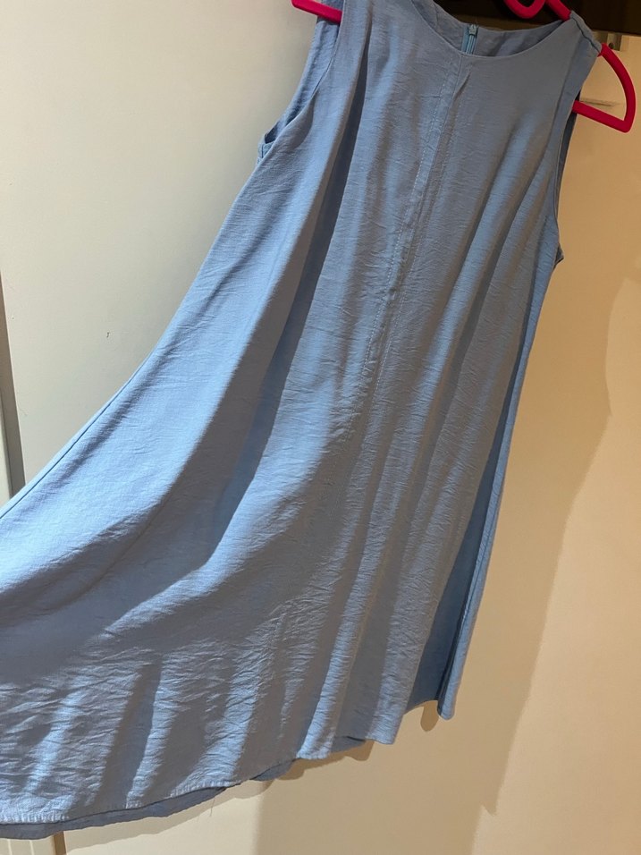 Mavi Kolsuz Midi Rahat Elbise - Görsel 2