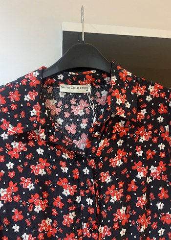 Çiçek Desenli Uzun Kollu Midi Kadın Gömlek - Görsel 4