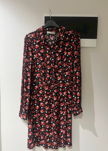 Çiçek Desenli Uzun Kollu Midi Kadın Gömlek - Görsel 2