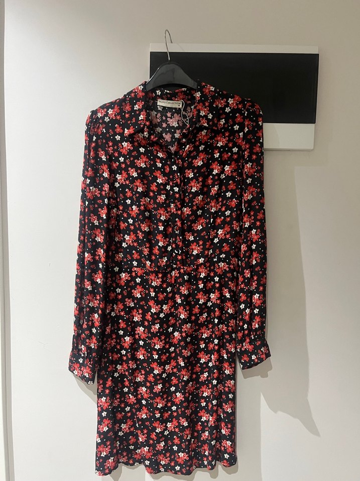 Çiçek Desenli Uzun Kollu Midi Kadın Gömlek - Görsel 2