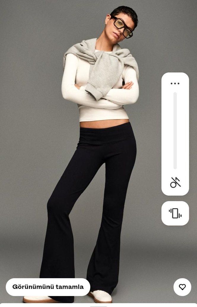 Siyah Kadın Kemerli Kumaş Pantolon - Görsel 4