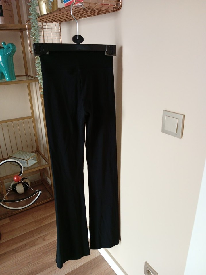 Siyah Kadın Kemerli Kumaş Pantolon - Görsel 2