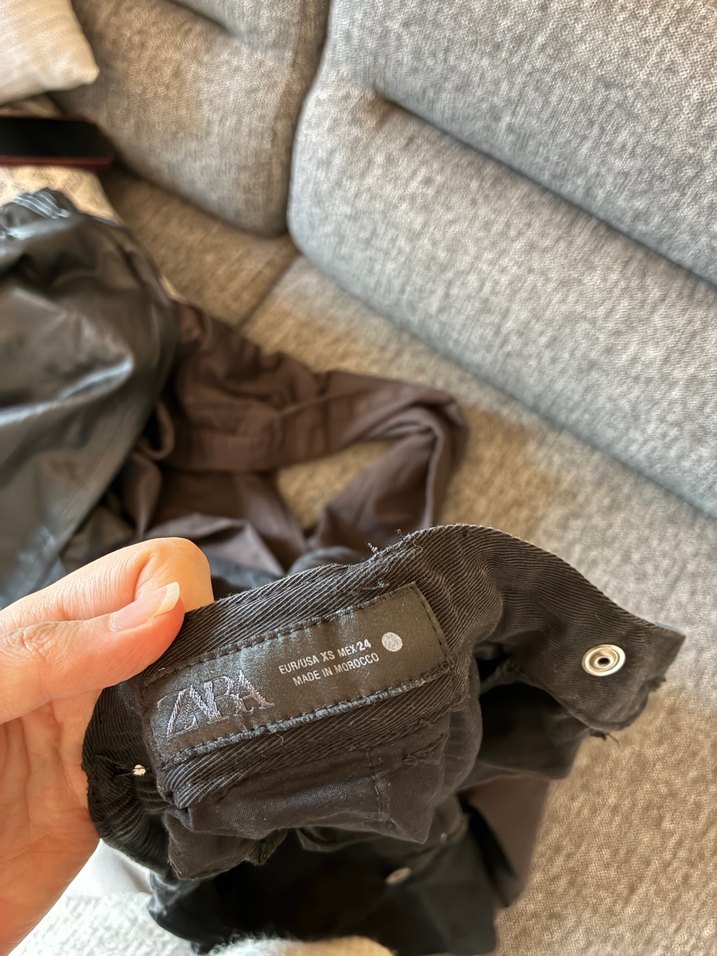 Siyah Kemerli Midi Keten Kadın Pantolon - Görsel 3