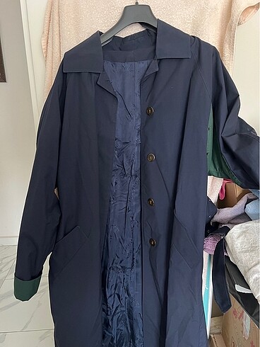 universal Beden lacivert Renk Oversize trençkot