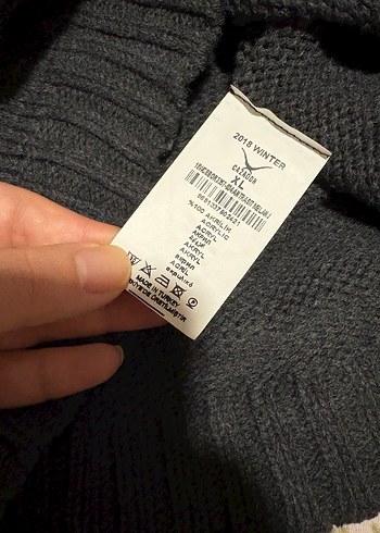 xl Beden gri Renk V Yaka Gri Triko Kadın Kazak