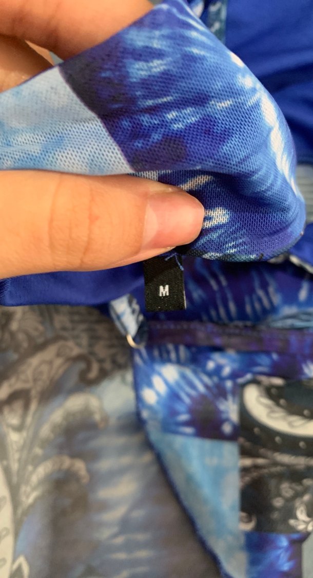 Mavi yarı transparan bluz - Görsel 3