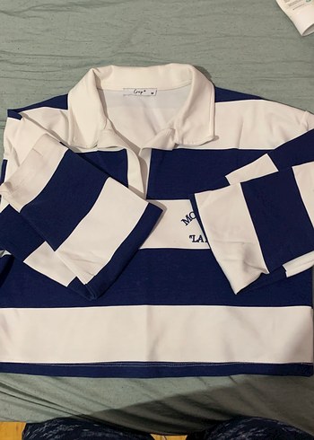 Pamuklu Çizgili Polo Yaka crop - Görsel 5