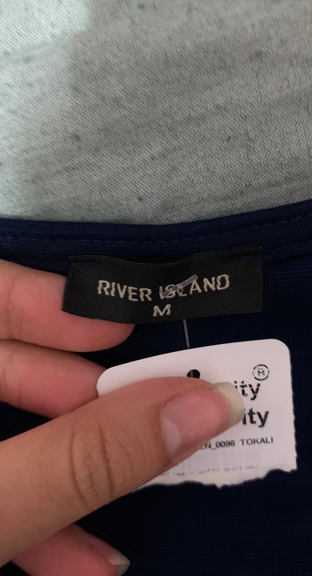 Koyu Mavi V Yaka uzun Kollu Kadın Bluz - Görsel 3