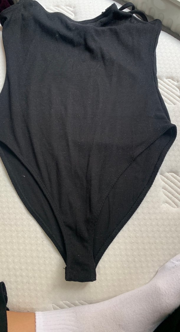 Siyah İnce Askılı body - Görsel 2