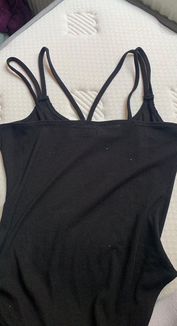 Siyah İnce Askılı body - Görsel 3