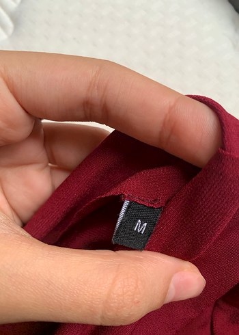 Bordo Drapeli Uzun Kollu Kadın Bluz - Görsel 3