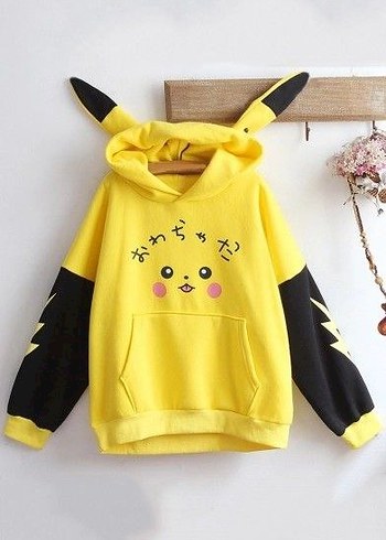 Sarı Kapüşonlu Pikachu Sweatshirt - Görsel 3