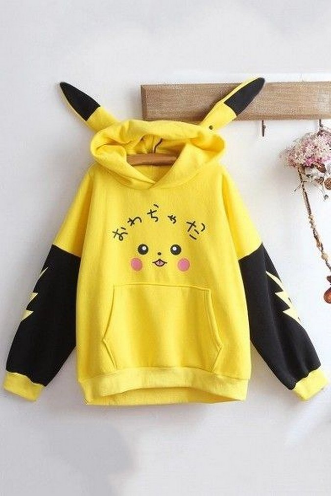 Sarı Kapüşonlu Pikachu Sweatshirt - Görsel 3