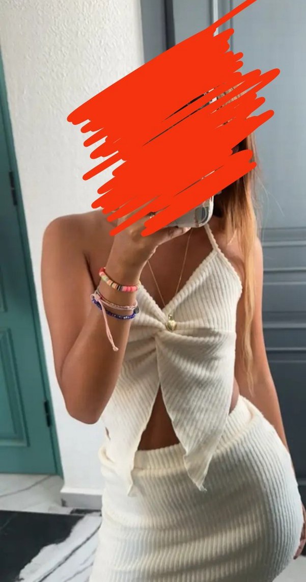 Beyaz/Krem rengi İkili Takım Etek Üst - Görsel 4