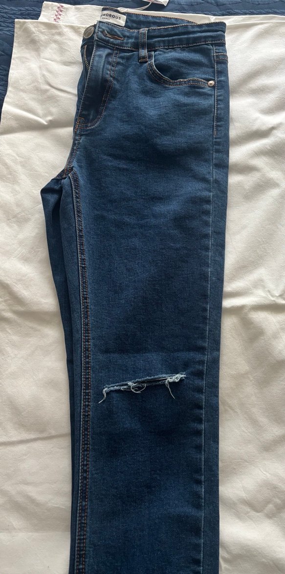 Kadın Mavi Denim Normal Boy Jean - Görsel 3