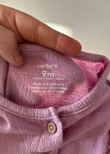 Kızlar için düğmeli keten mor tulum - Görsel 2