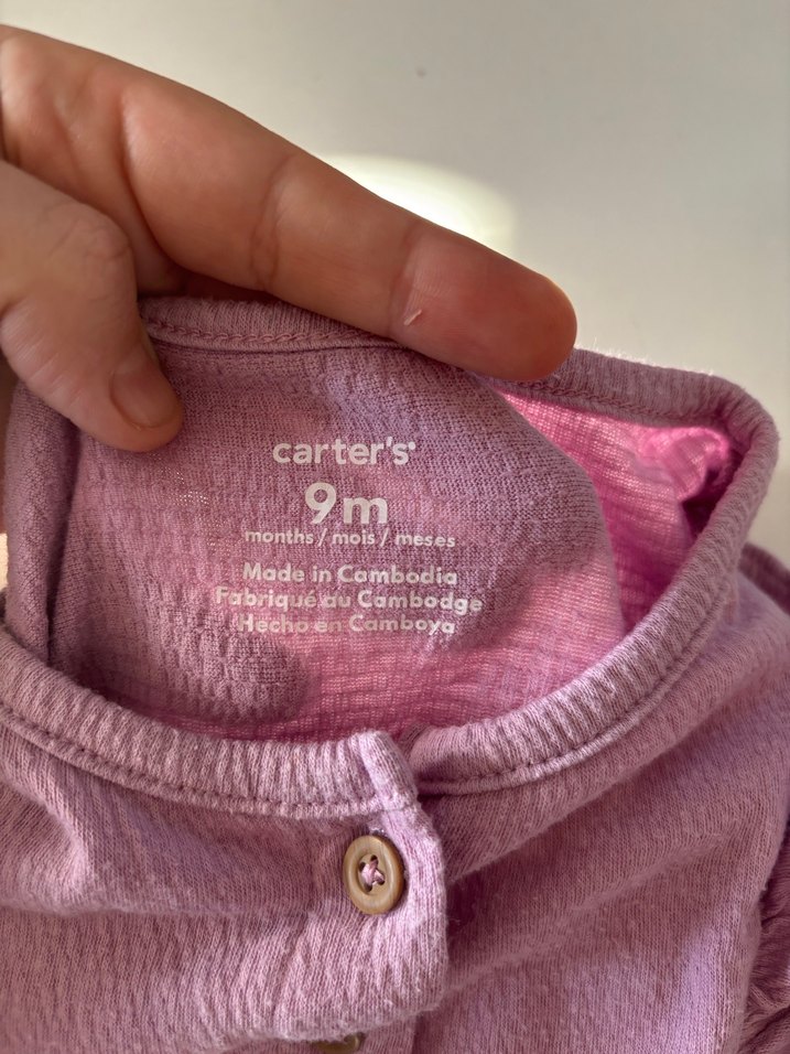 Kızlar için düğmeli keten mor tulum - Görsel 2