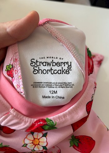 Çilek Desenli Uzun Kollu Kız Mayo - Görsel 2