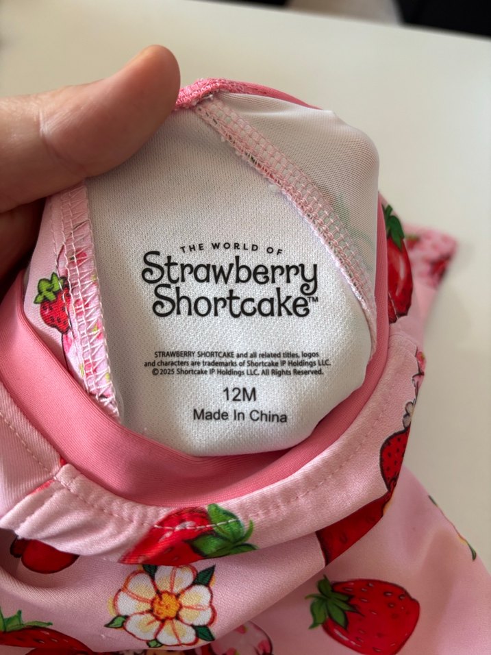 Çilek Desenli Uzun Kollu Kız Mayo - Görsel 2