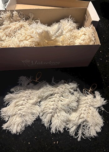 Beyaz Püsküllü Bohem Anahtarlık - Görsel 3