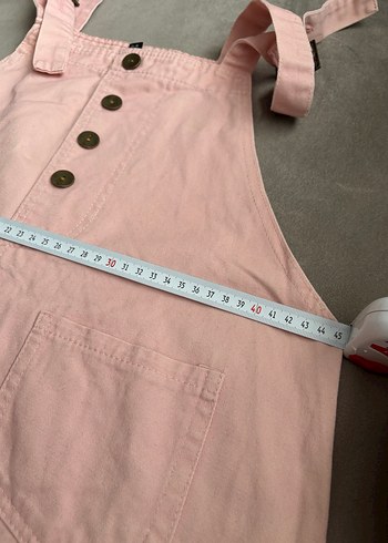 Düğmeli Pembe Kız Tulum - Görsel 3